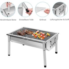 Acél faszén grill