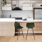 Bárszék bársony metál sötétzöld