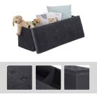 oszmán pad tárolóhellyel, összecsukható, levehető fedéllel, bársonyból készült fekete