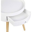 Éjjeliszekrény Dohányzóasztal Éjjeliszekrény, fiókkal, lábakkal, MDF, fehér